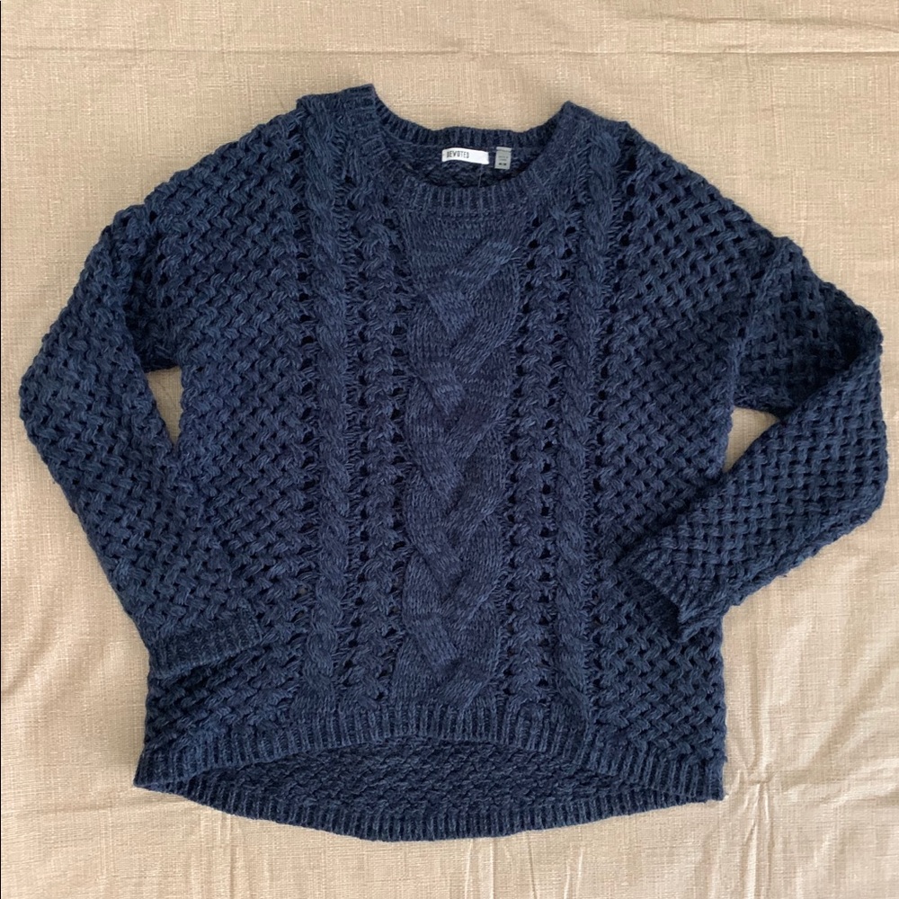 Devoted Chunky Open Weave Cable Knit Sweater